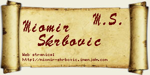 Miomir Škrbović vizit kartica